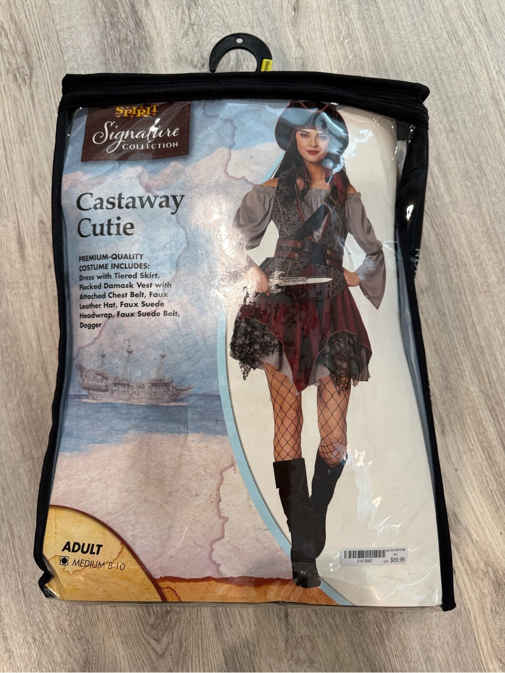 Signature Collection Castaway Cutie Women's Pirate Costume - Red & Brown